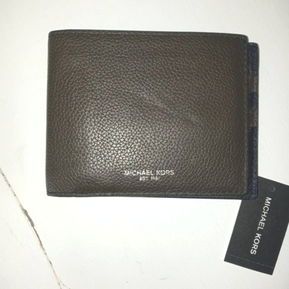 MICHAEL KORS MEN'S Cooper Pebbled Leather Billfold Wallet New - Picture 1 of 12
